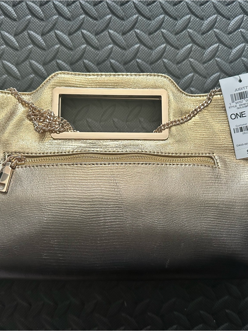 INC Gold Metallic Chain Handle Clutch